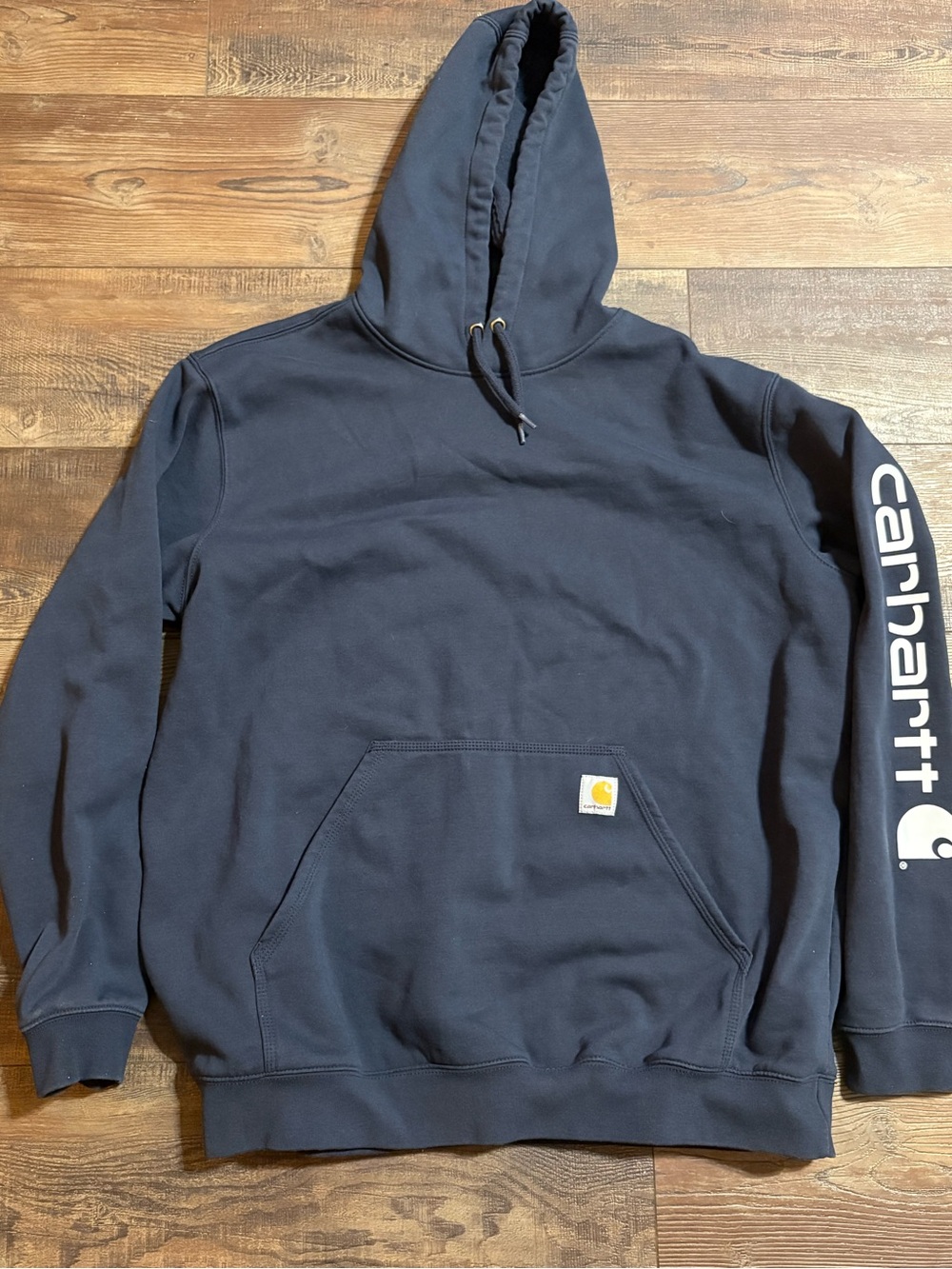 Carhartt Men’s Black Crewneck Hoodie with Sleeve Logo